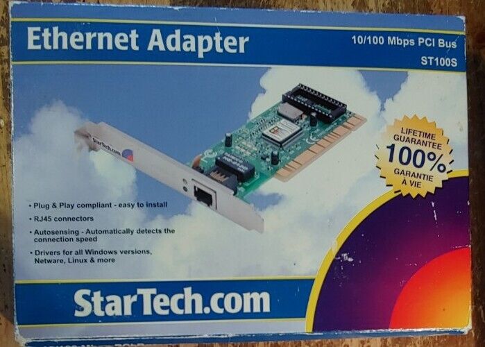 StarTech Ethernet Adapter 10/100 Mbps PCI Bus ST100S Plug & Play Compliant