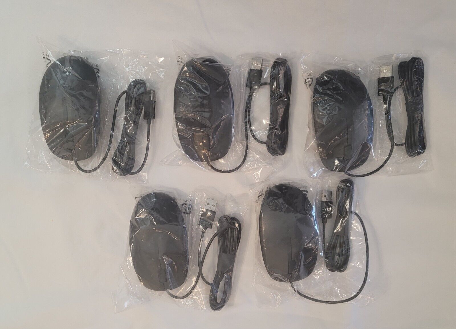 Lot of 5 - (NEW) HP 125 USB Wired Desktop Mouse M27537-001