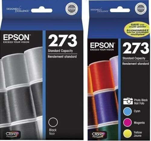SET of 5 New Genuine SEALED BAG Epson 273 Inkjet Cartridges ALL COLORS