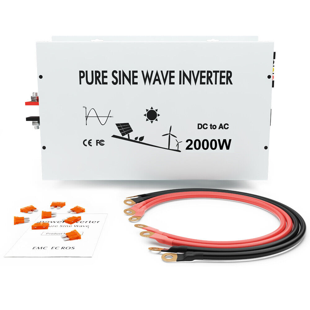 2000W Pure Sine Wave Inverter 36V to 120V 60Hz Solar Power Car Home Truck Motor