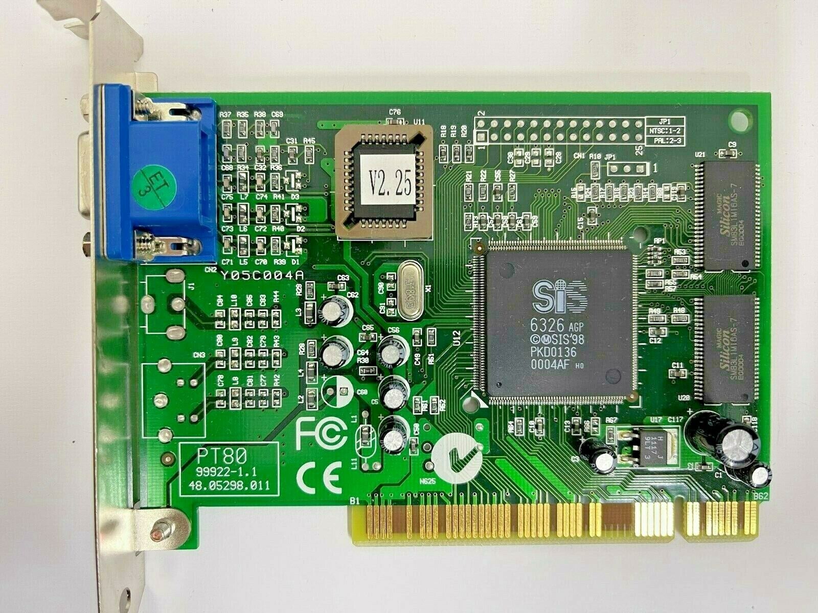 VINTAGE ACER AOPEN PT80 SIS 6326 4 MB PCI VGA CARD 99922-1 48.05290.011 MXB26