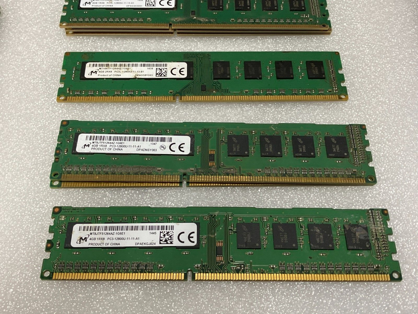 LOT OF 31 TOTAL MICRON RAM / MEMORY  10 DIFFERENT MODEL NUMBERS SEE PHOTOS 