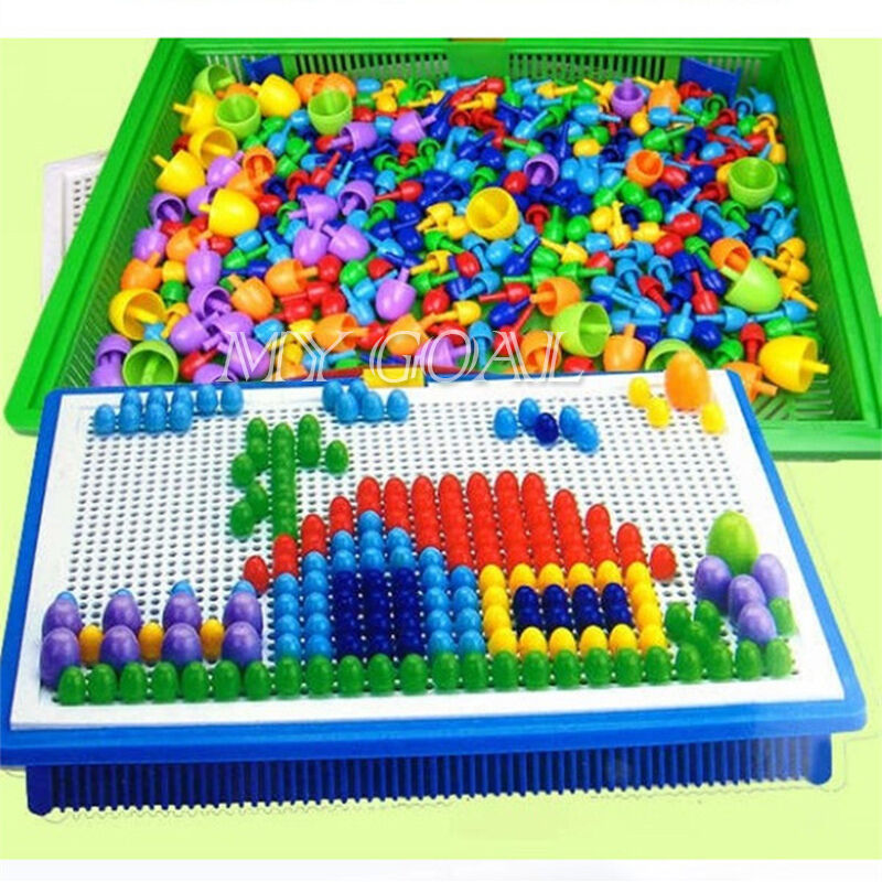 Children Puzzle Peg Board With 296 Pegs For Kids Educational Toys Creative Gifts