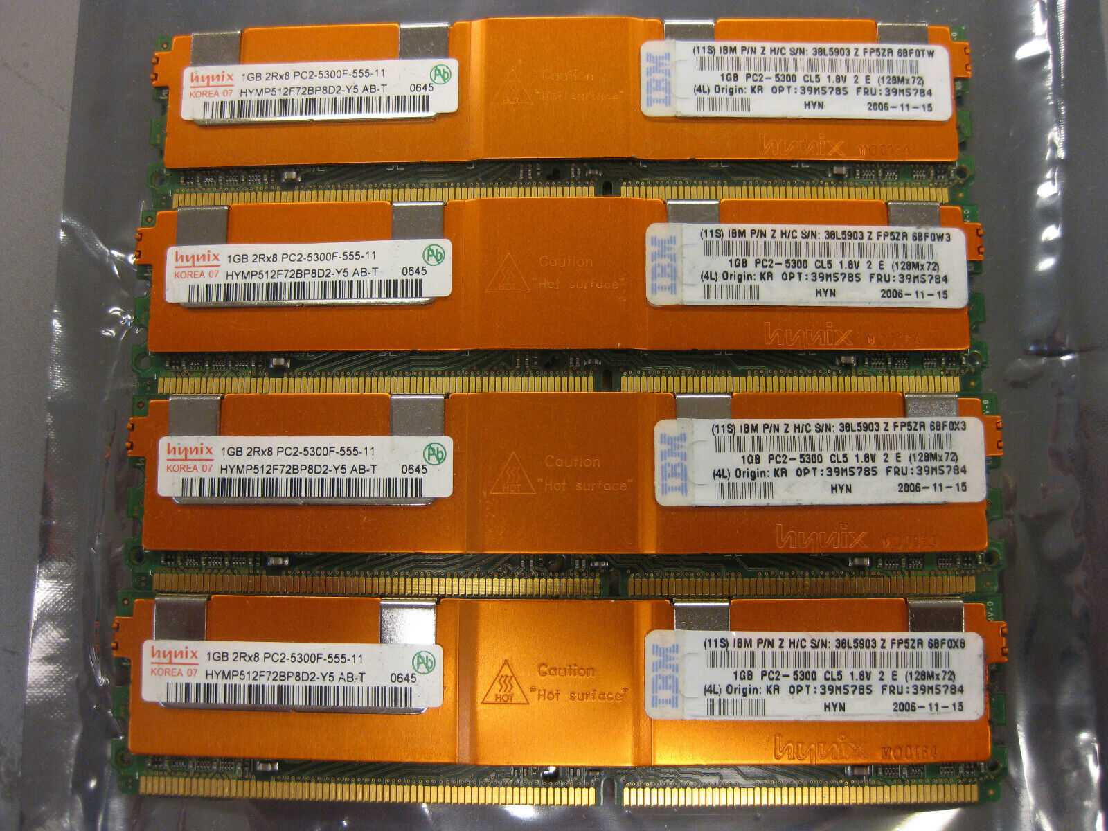 Hynix 4GB (4x1GB) 2Rx8 PC2-5300F DDR2 667Mhz Server Memory HYMP512F72BP8D2-Y5