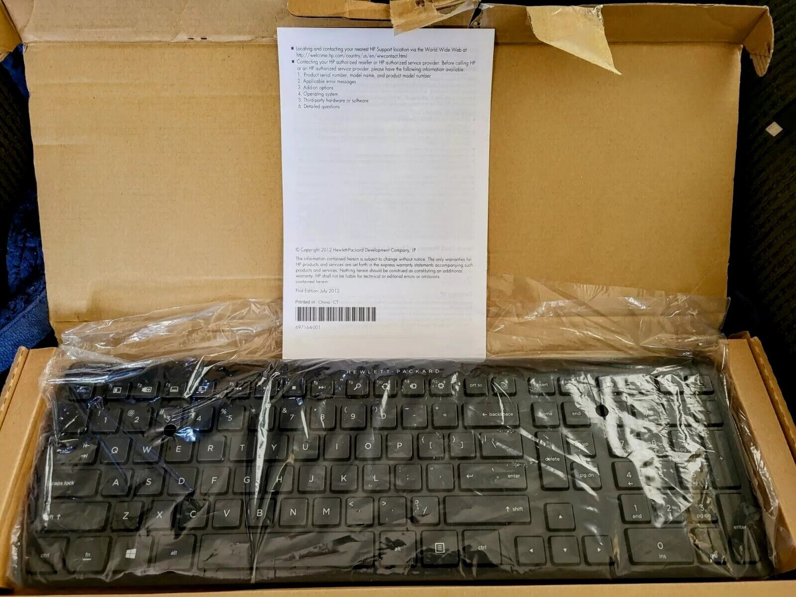HP Wireless Keyboard SK-2061 704219-001 US English (keyboard only ) New In Box