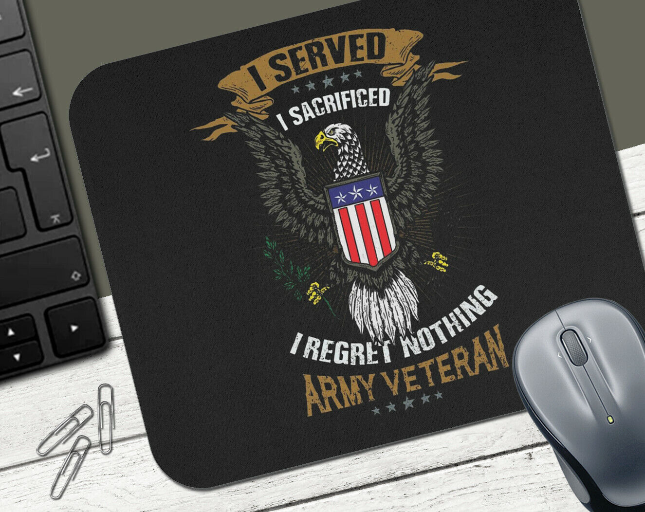 Veterans #7 - MOUSE PAD - U.S. Military Armed Forces Soldier Gift