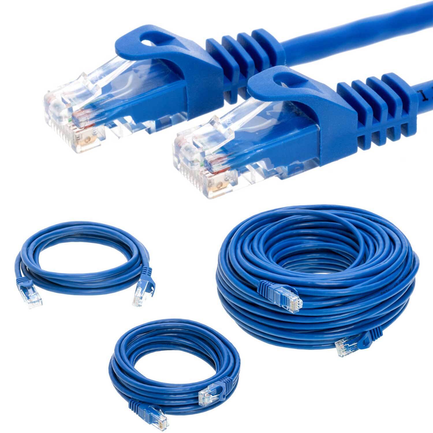 Cat5e CAT5 Network Ethernet Computer Patch Cable PC XBOX, PS3, PS4 Blue lot