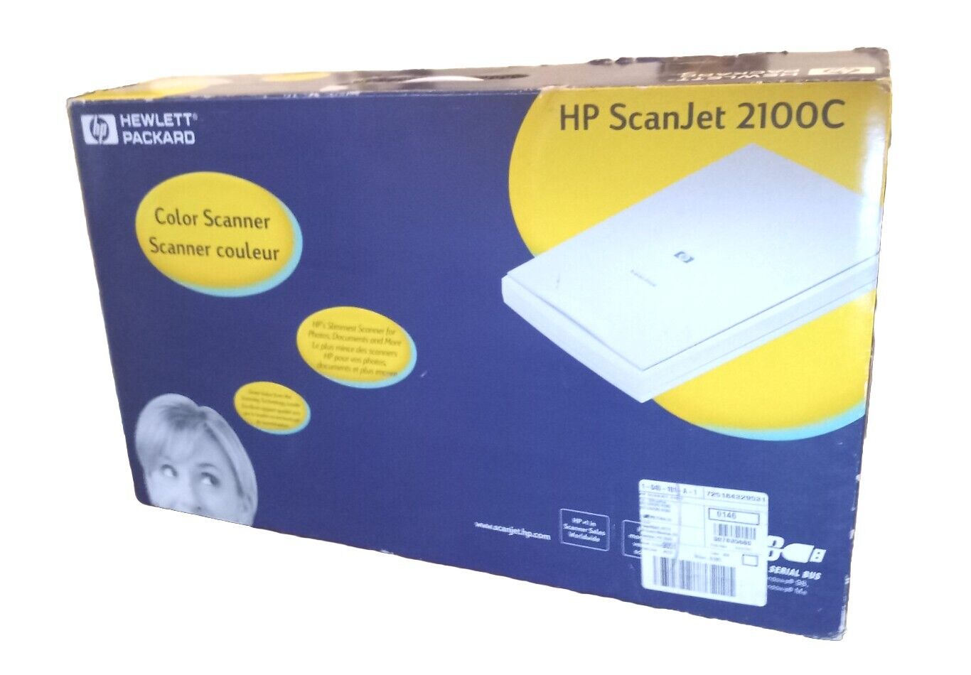 RARE HP Hewlett-Packard ScanJet 2100C Color Scanner NEW OPEN BOX Software Cables