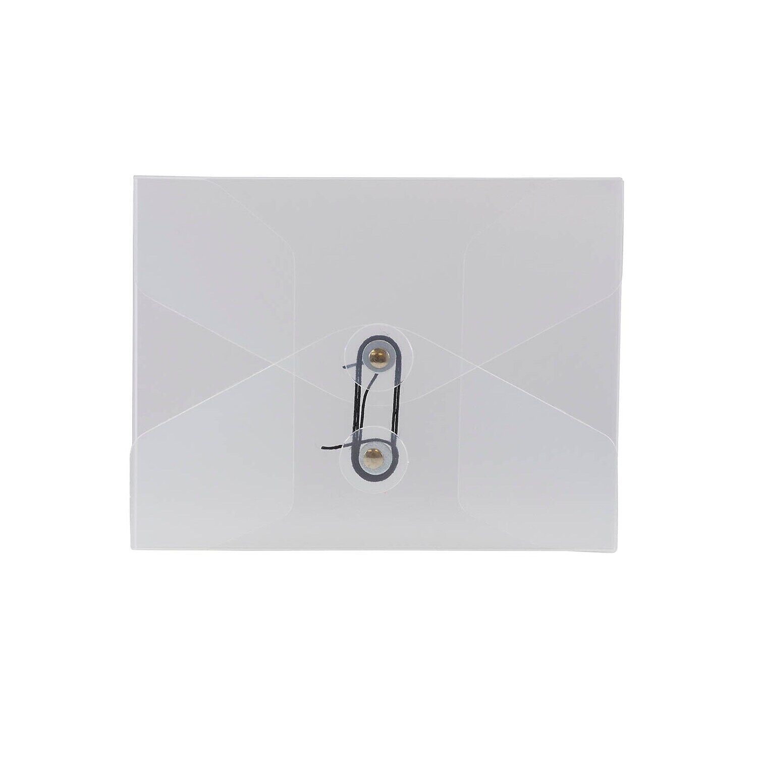 JAM Paper Plastic Portfolio with Button & String Closure Small 5 1/4 x 6 3/4 x