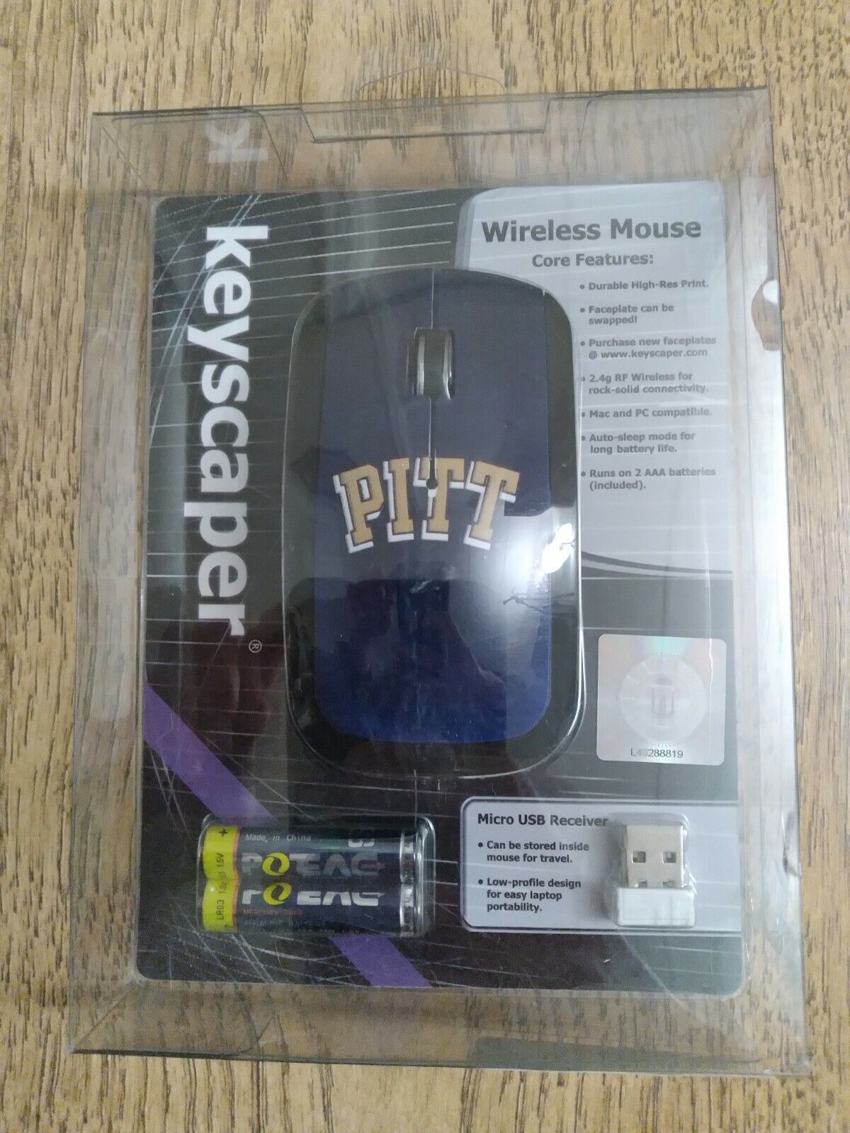Pitt Pittsburgh Panthers Wireless Optical Mouse 2.4G Windows / Mac College NCAA