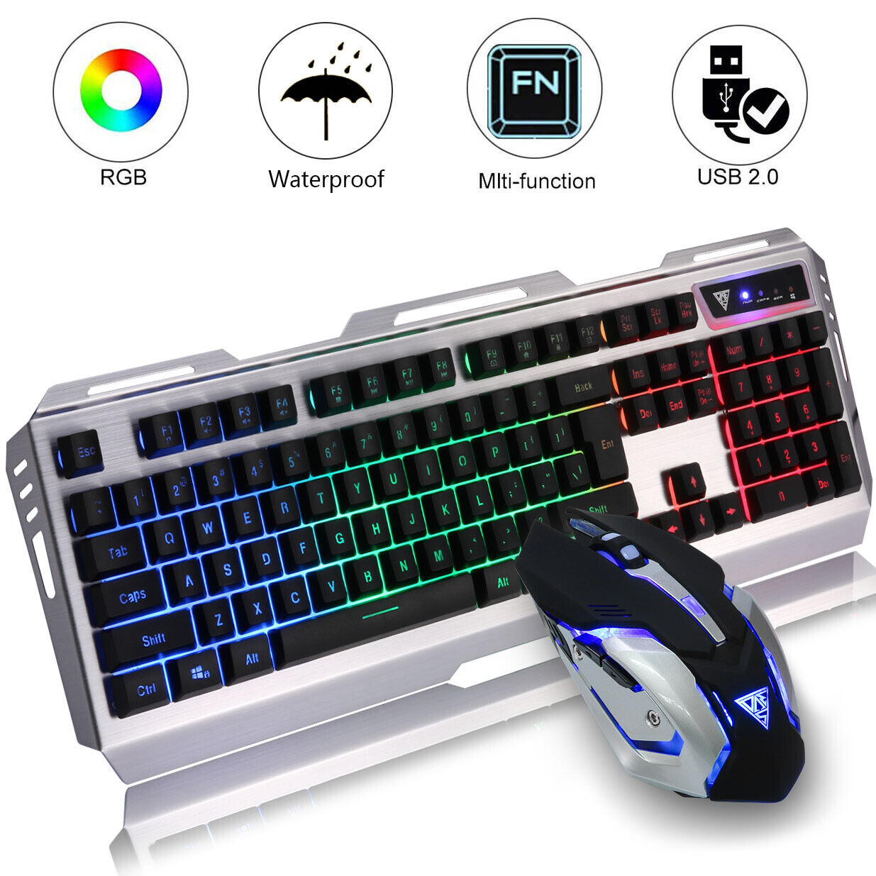 Ultimate Gaming Keyboard & Mouse Combo Compatible with Windows, Mac and Linux