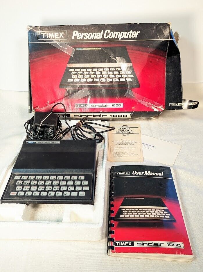 Timex Sinclair 1000 Personal Computer incl Manual and Power Cord Vintage 1982