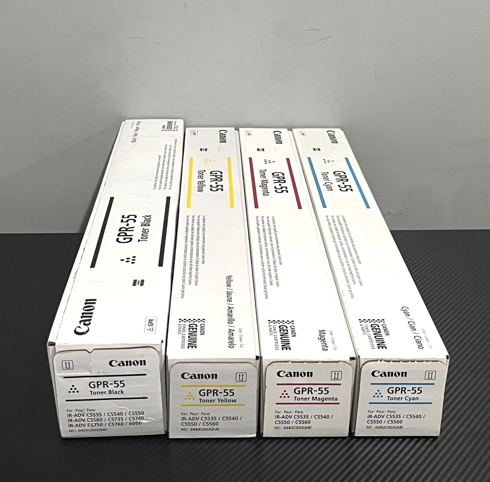 CANON GPR-55 Toner Cartridge Set Black Cyan Magenta Yellow C5535i,C5540i,C5550i