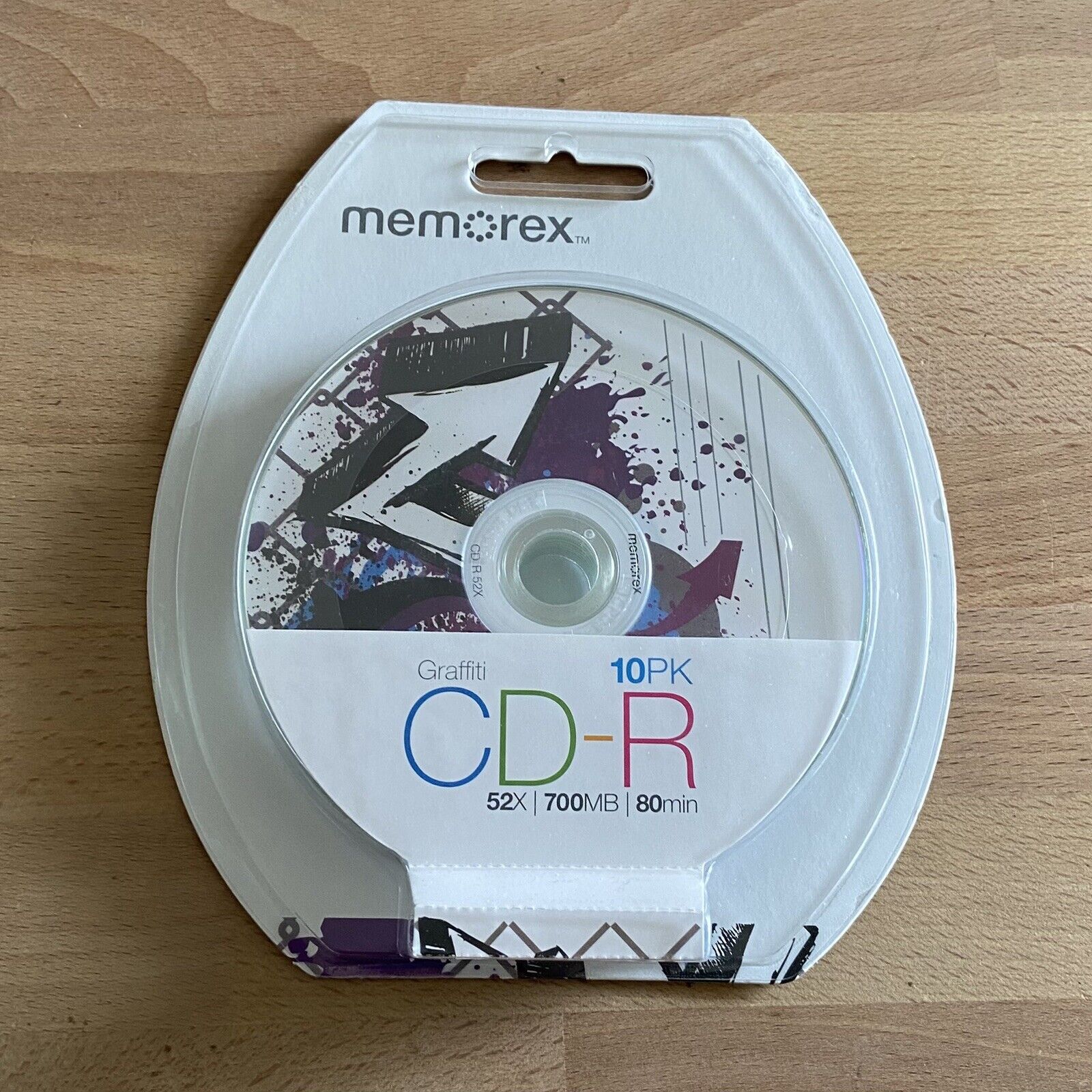 Memorex Graffiti 10 Pack CD-R 52X 700 MB 80 min Blank CD New Sealed