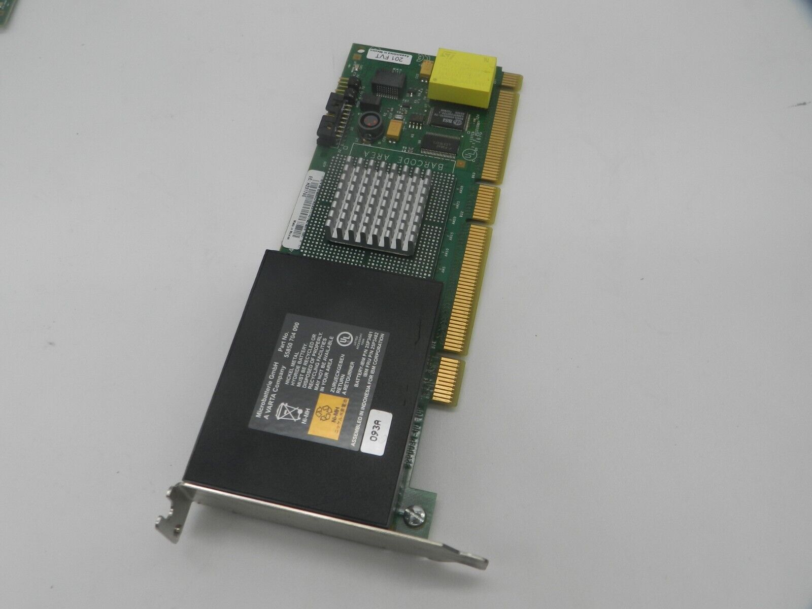 IBM FRU 02R0970 ServeRAID 5i Card with 25P3482 BBU Battery