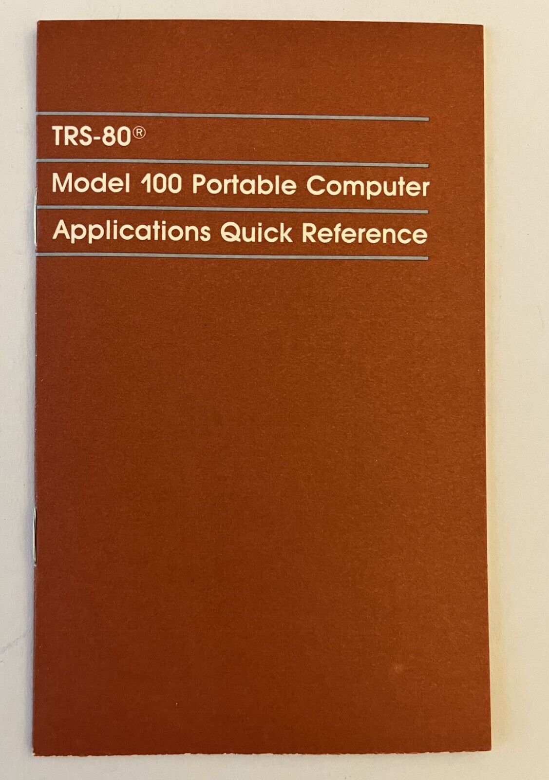 TRS-80 Model 100 Applications Quick Reference Tandy Radio Shack