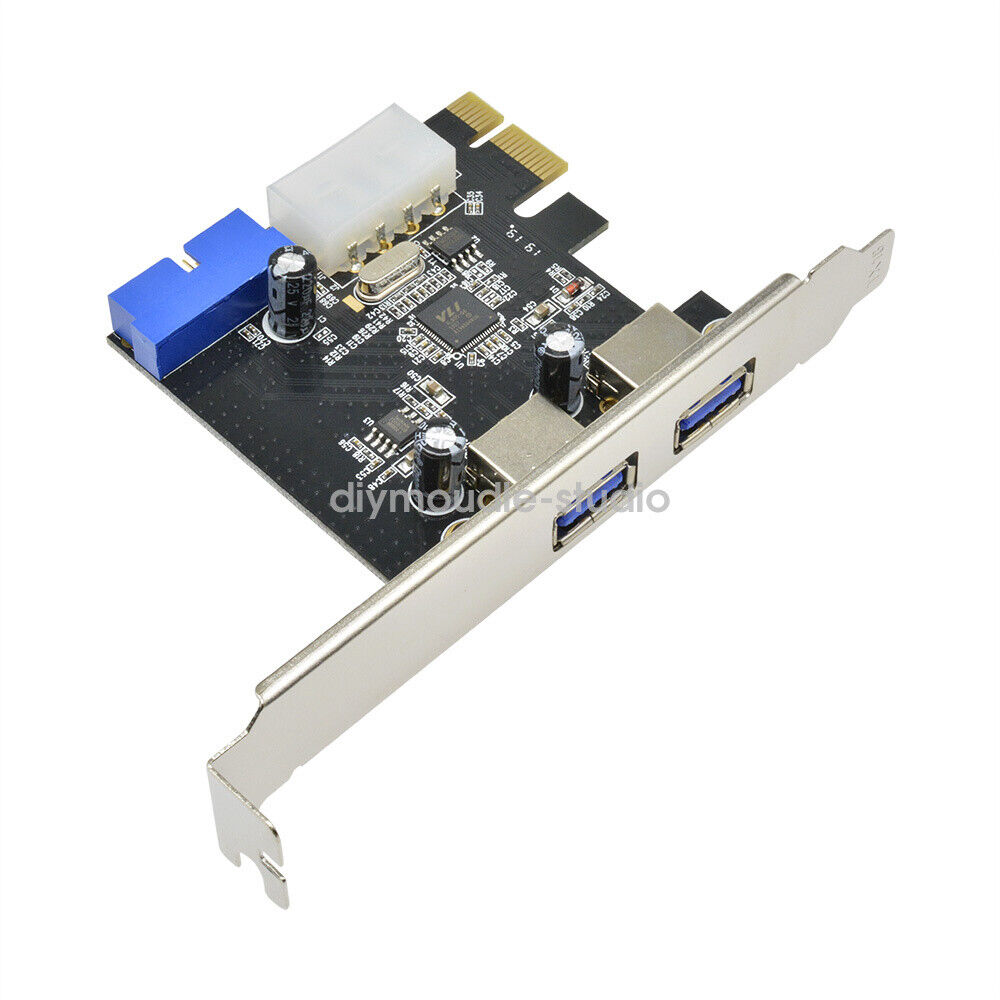 5PCS 2 Ports PCI Express USB 3.0 Front Panel 4-Pin & 20 Pin Control Card Adapte
