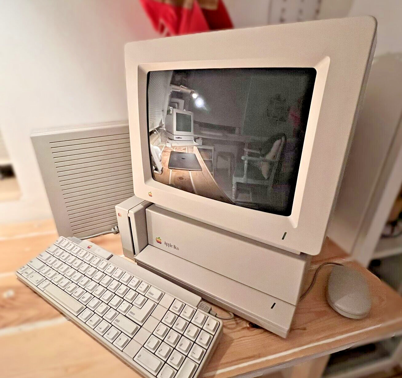 Apple II GS  Computer + Monitor + BlueSCSI + 3.5 -+ 