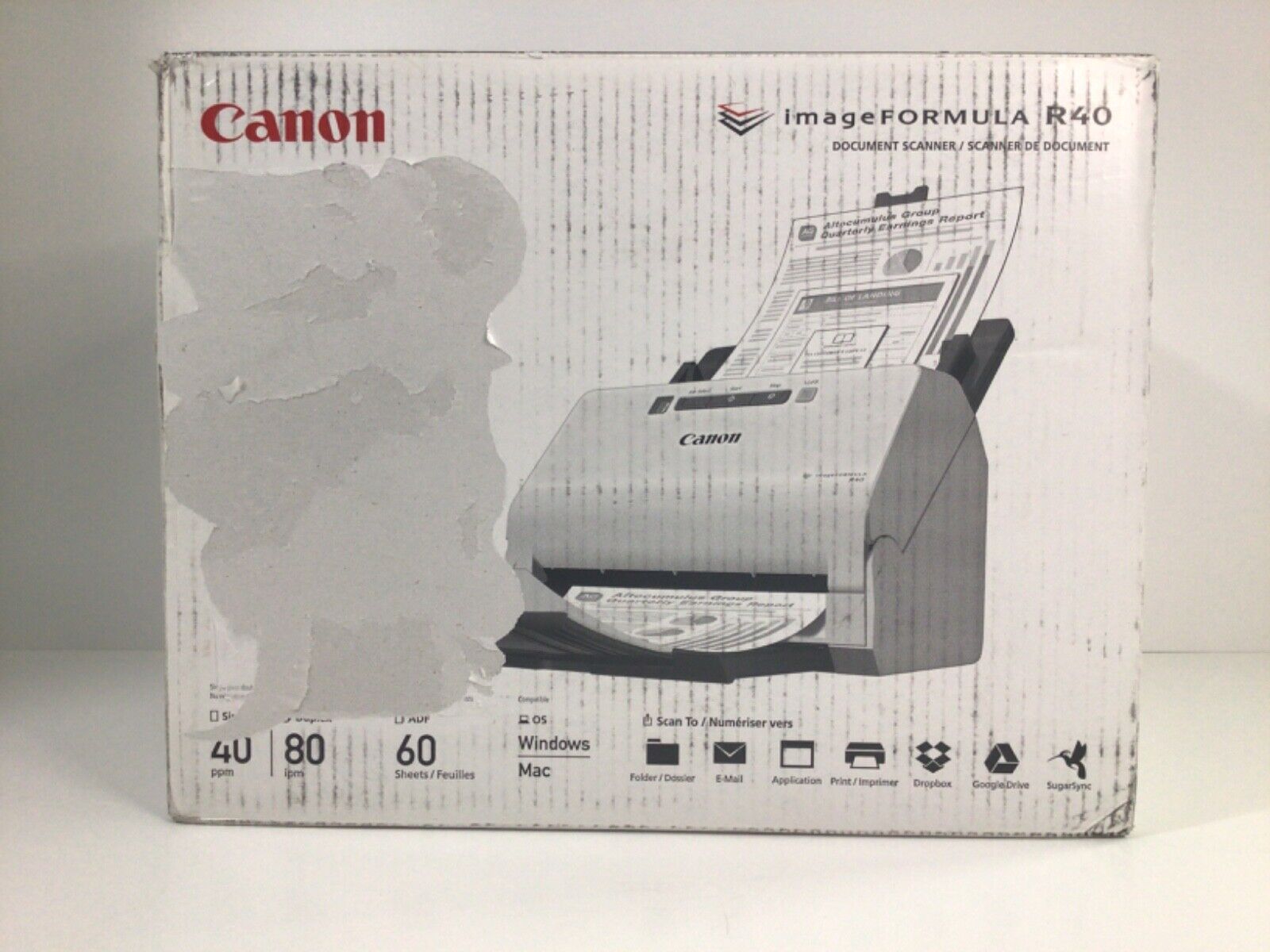 Brand New Canon ImageFORMULA R40 Office Photo and Document Scanner