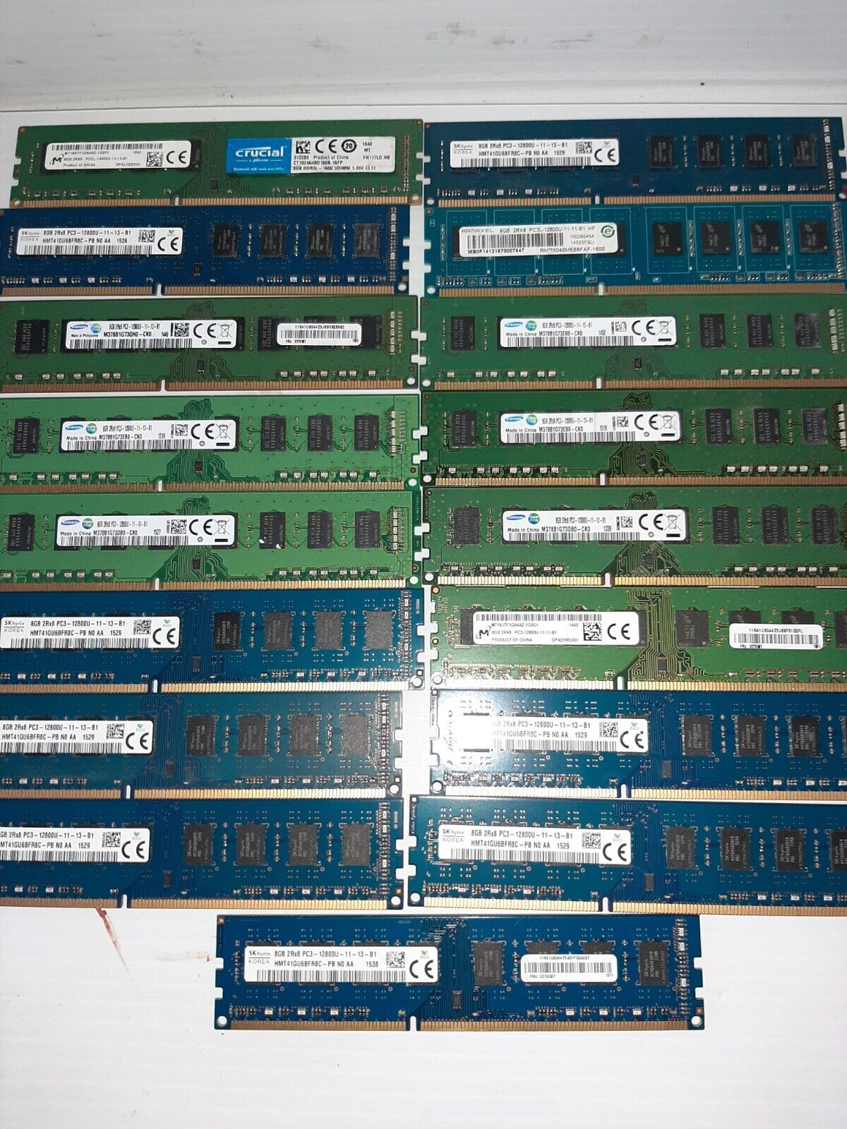 LOT OF 35 Samsung 8GB PC3-12800U (DDR3-1600) DESKTOP Memory MIX BRAND