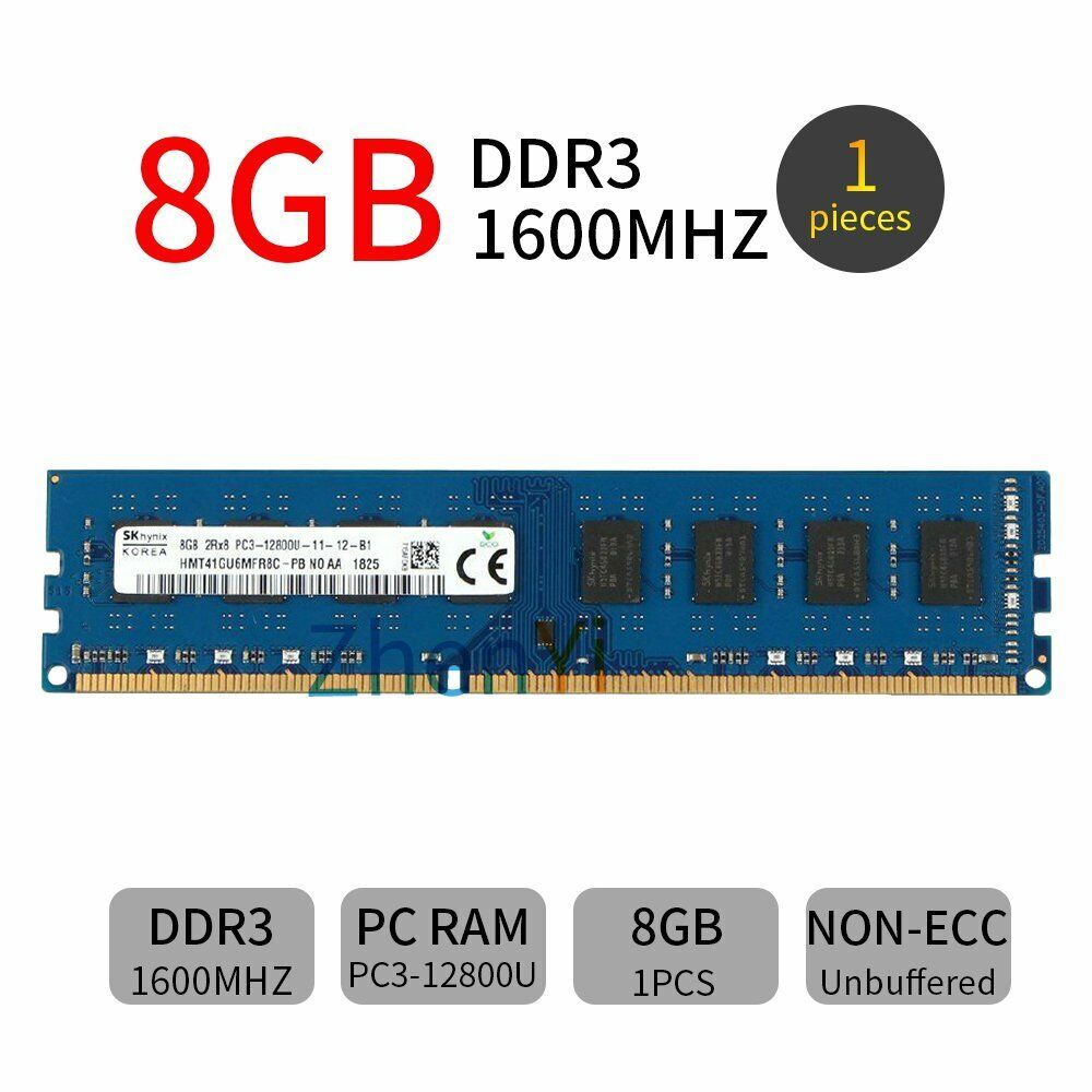 For SKHynix 32GB 16GB 8GB DDR3 1600MHz HMT41GU6MFR8C-CH9 1.5V Blue DIMM RAM Lot