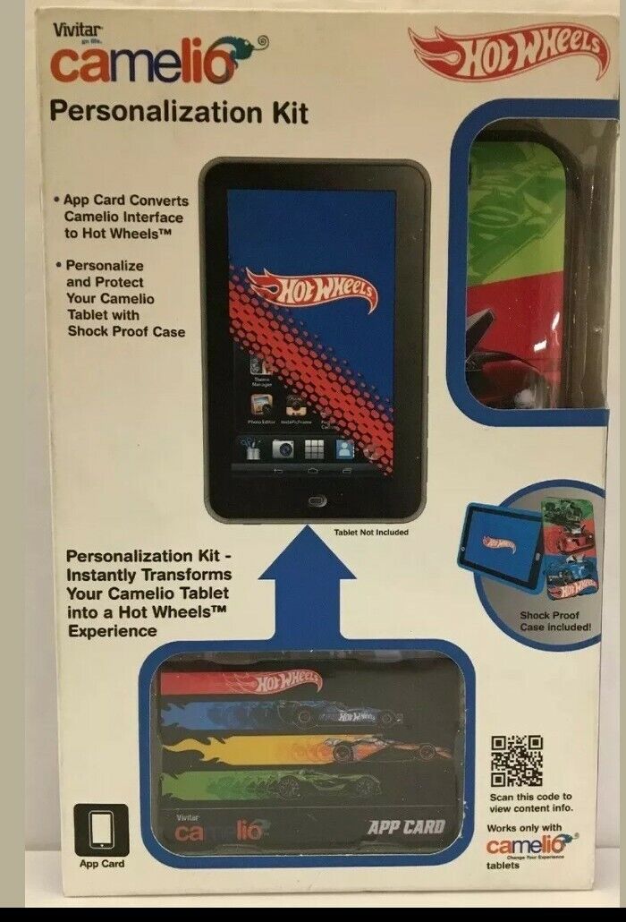 Hot Wheels Tablet Personalization Kit  NEW w/ Case, App Card & Cloth Camelio