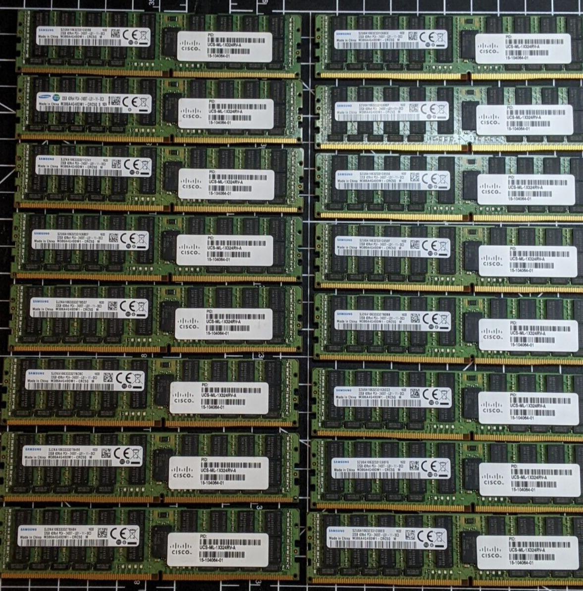 16 x Samsung 32GB 4DRx4 PC4-2400T DDR4 ECC LRDIMM Server RAM M386A4G40DM1-CRC