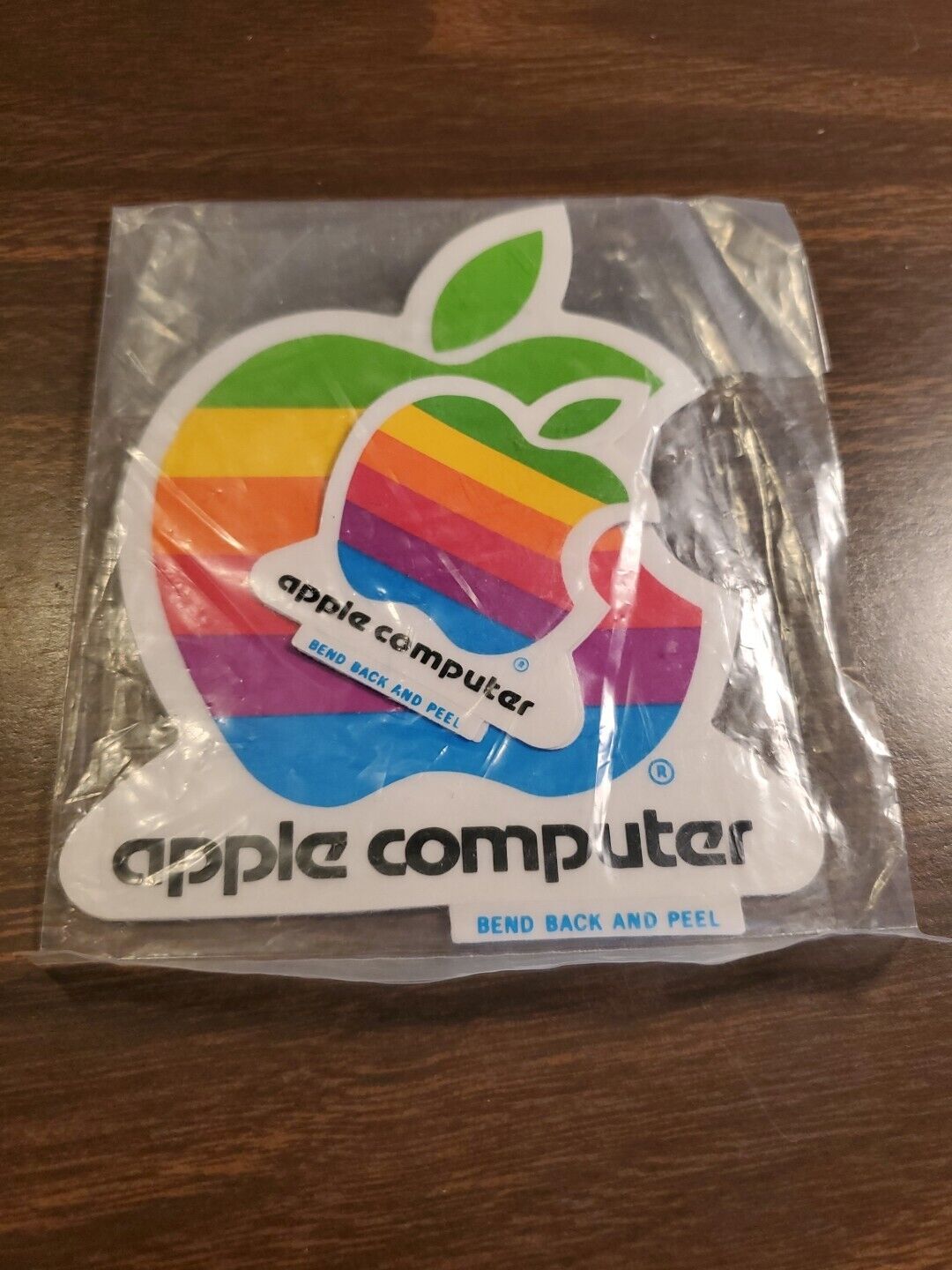 VTG 2-pack of The Original Apple computer stickers (lg & sm) still in pkg NOS