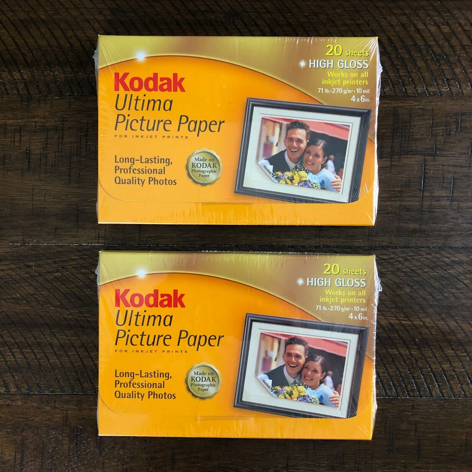 Lot of 2 Kodak Ultima Picture Paper for Inkjet Prints 4x6, 20 Sheets (40 Total)