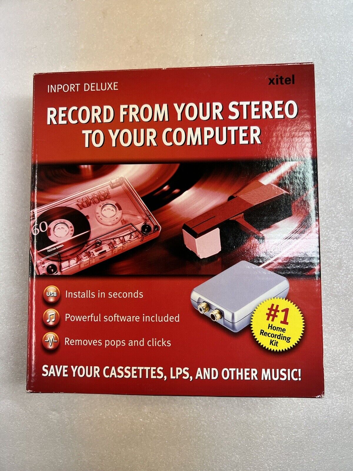Xitel Inport Audio Recording Kit Import To Your Computer w/ USB & RCA cables