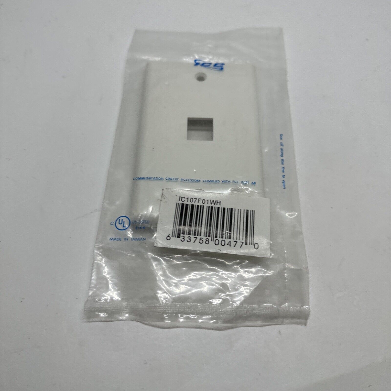 Icc IC107F01WH - 1Port Face White FACE-1-WH UPC 633758004770 - RA40