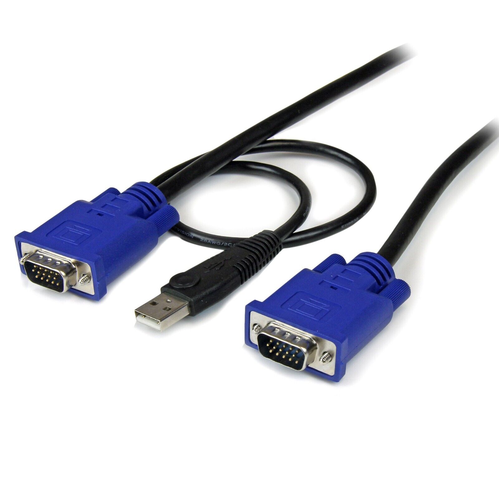 10 - 15 Packs 4 ft Ultra-Thin USB VGA 2-in-1 KVM Cable