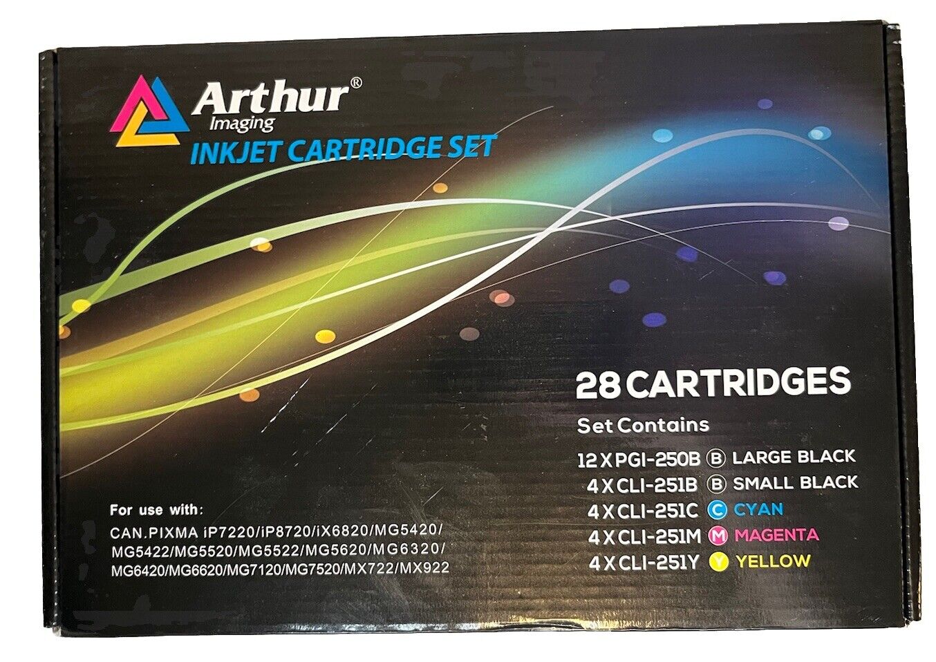 Arthur Imaging Inkjet Cartridge Set of 13.  XPGI-250B BLARGE BLACK