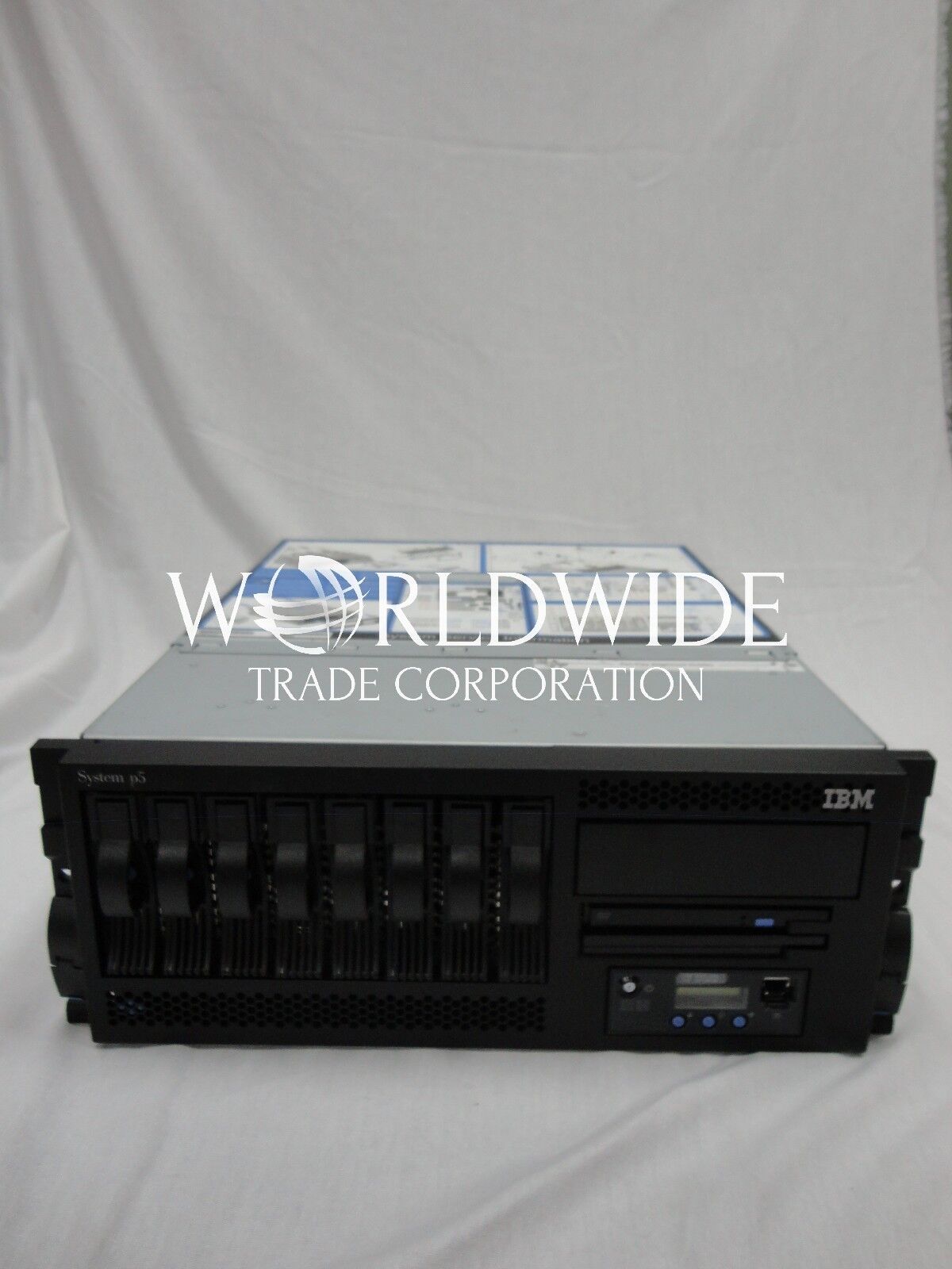 IBM 9131 52A Server, 1.65GHz 2-way POWER5+, 16GB Memory/2 x 73.4GB disk, Rails 