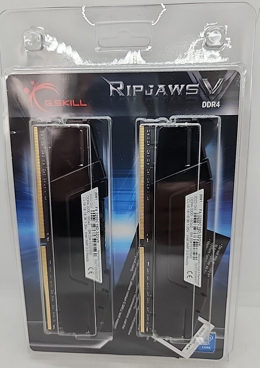 G.Skill Ripjaws V 2 x 16GB DDR4-3200 PC4-25600 CL16 Dual Channel Desktop Memory