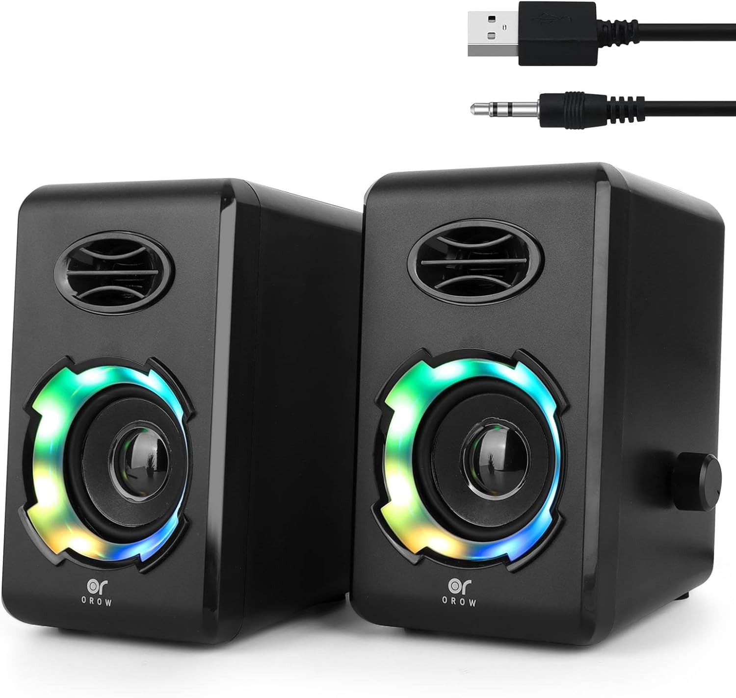 OROW Computer Speakers,10W Small Speakers Wired with Bluetooth,Stereo Sound 