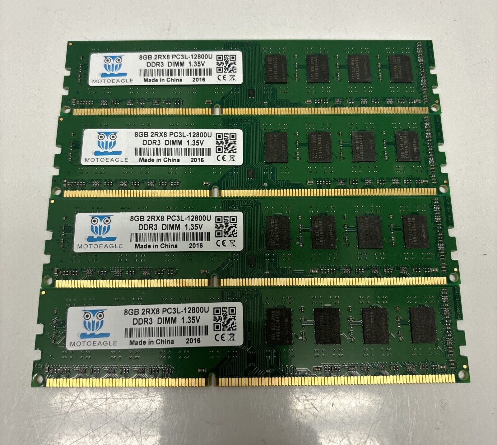 32GB DDR3L-1600 UDIMM (4x8GB) 2Rx8 PC3L-12800U 8GB PC3-12800 240 Pin