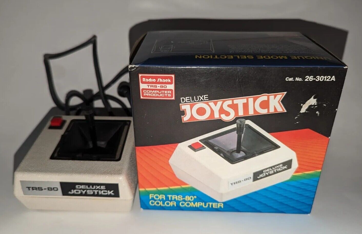 Tandy TRS-80 Deluxe Joystick CoCo Color Computer Tested In Box Controller EUC