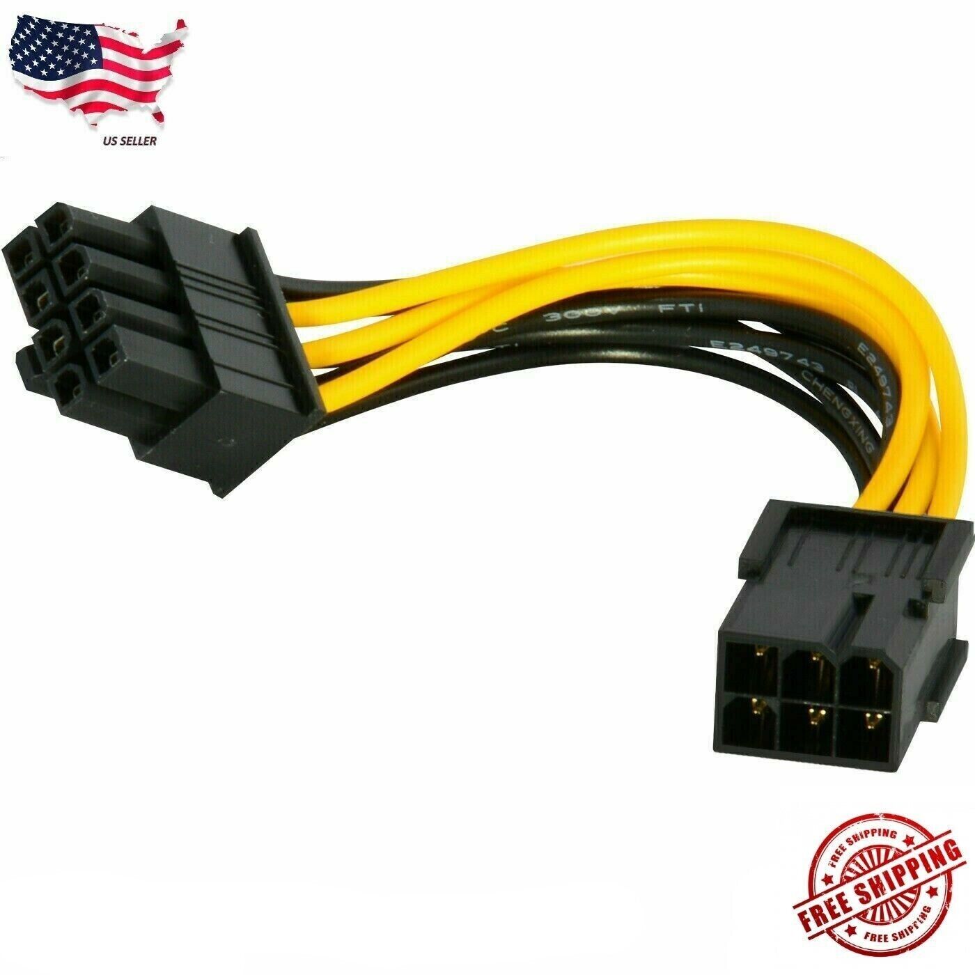 6-pin to 8-pin PCI Express Power Converter Cable for GPU Video Card PCIE PCI-E