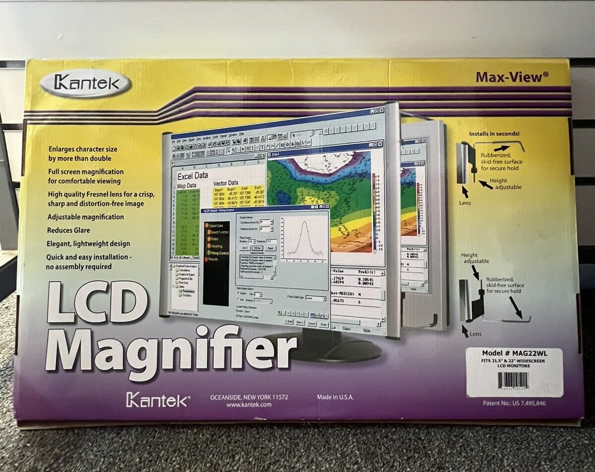 Kantek MAG22WL MAXVIEW LCD Monitor Magnifier Lens for 21.5 to 22 Inch