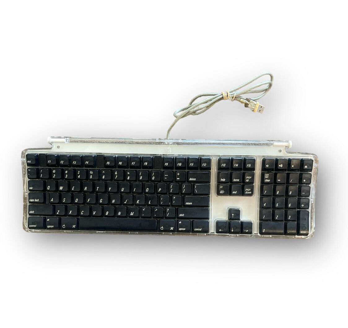 VINTAGE OEM APPLE M7803 Macintosh Clear Keyboard
