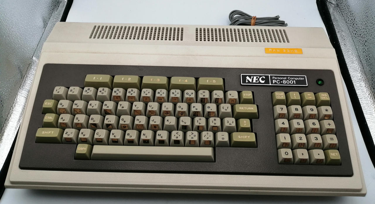 NEC PC-8001 Personal Computer Keyboard Vintage Retro PC Power Checked Japan