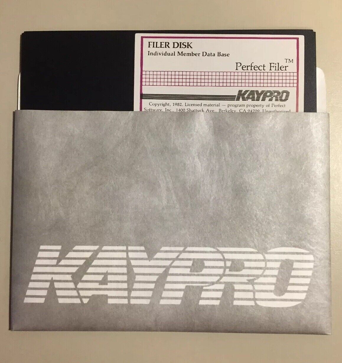 Vintage 1982 KAYPRO Perfect Filer Software 5.25” Floppy Disk VHTF