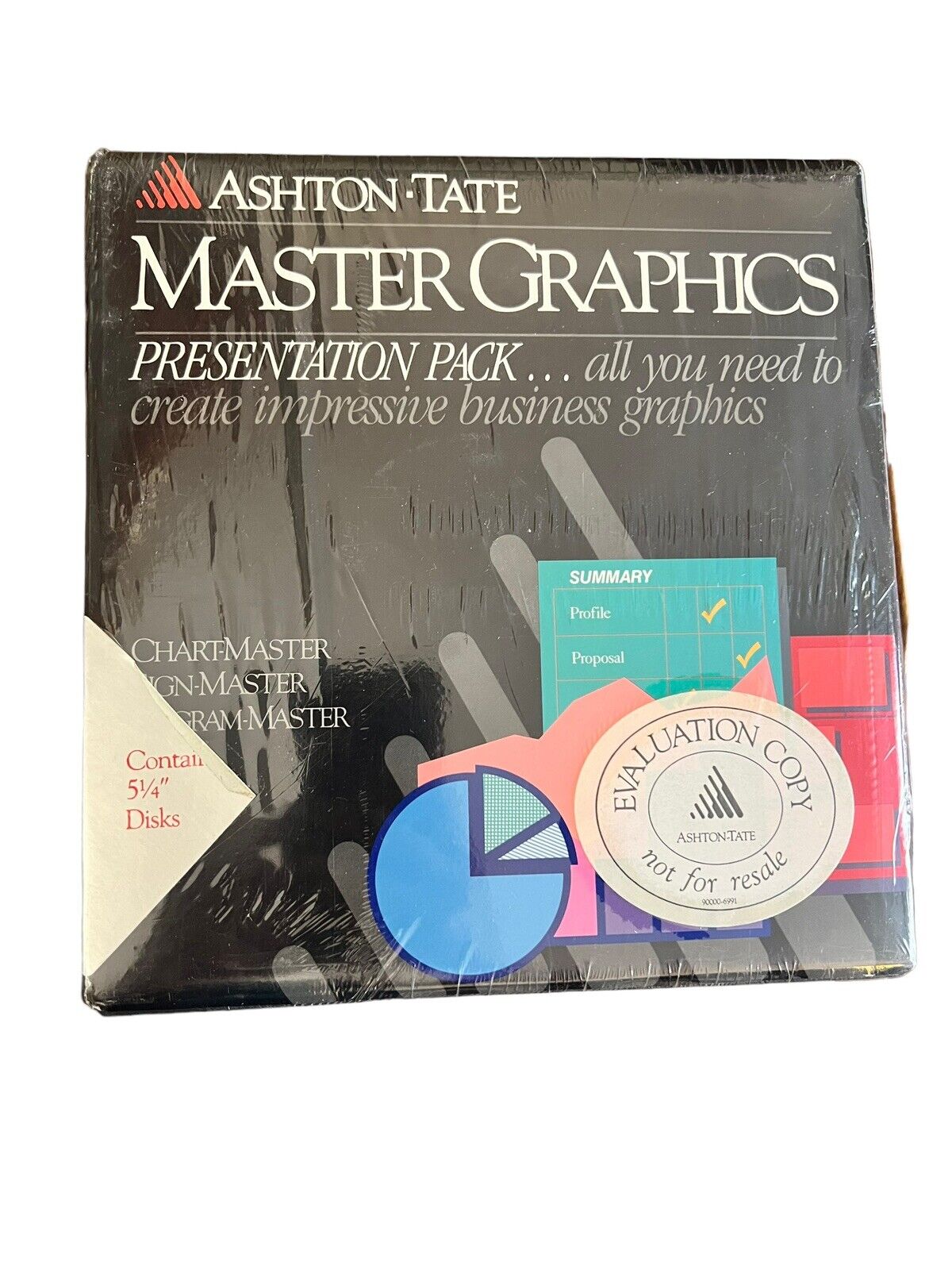 Ashton Tate Master Graphics Presentation Pack Sealed NIB Vintage RARE Disks