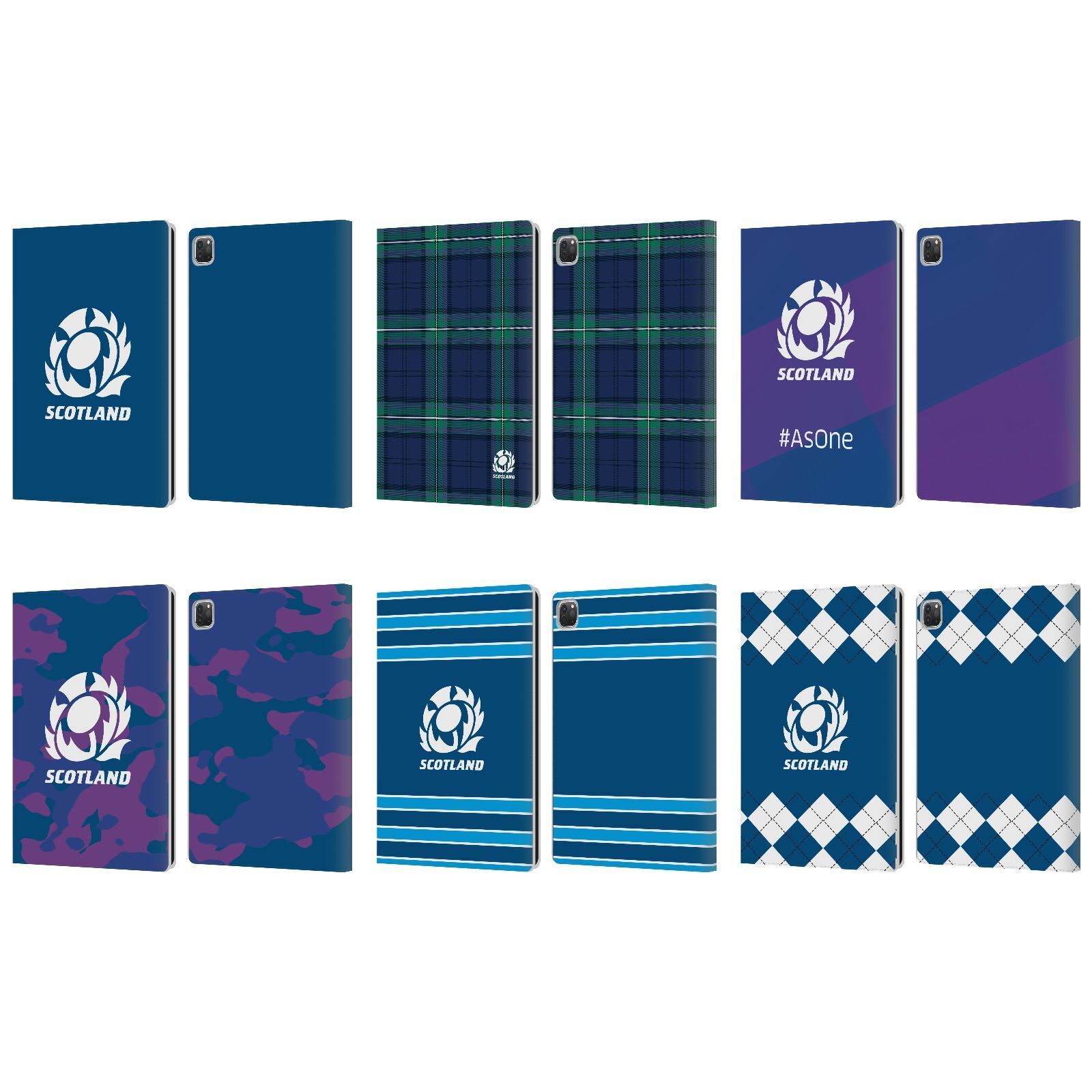OFFICIAL SCOTLAND RUGBY LOGO 2 LEATHER BOOK WALLET CASE FOR APPLE iPAD