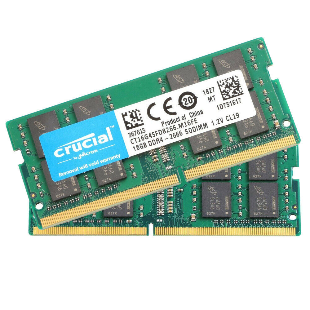 CRUCIAL DDR4 16GB 2666 PC4-21300 Laptop SODIMM 260Pin Notebook Memory RAM 2x 16G