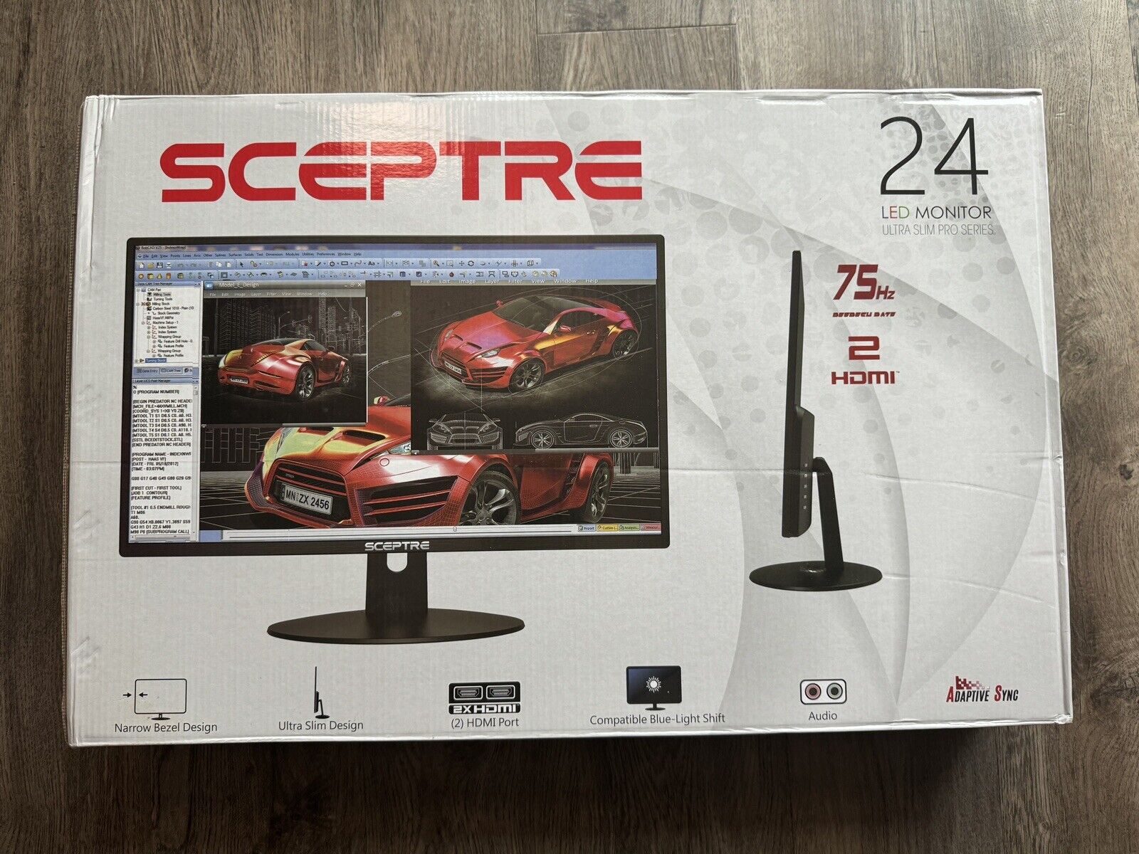 Sceptre 24-inch Professional Thin 1080p LED Monitor Built In Speakers 2X HDMI