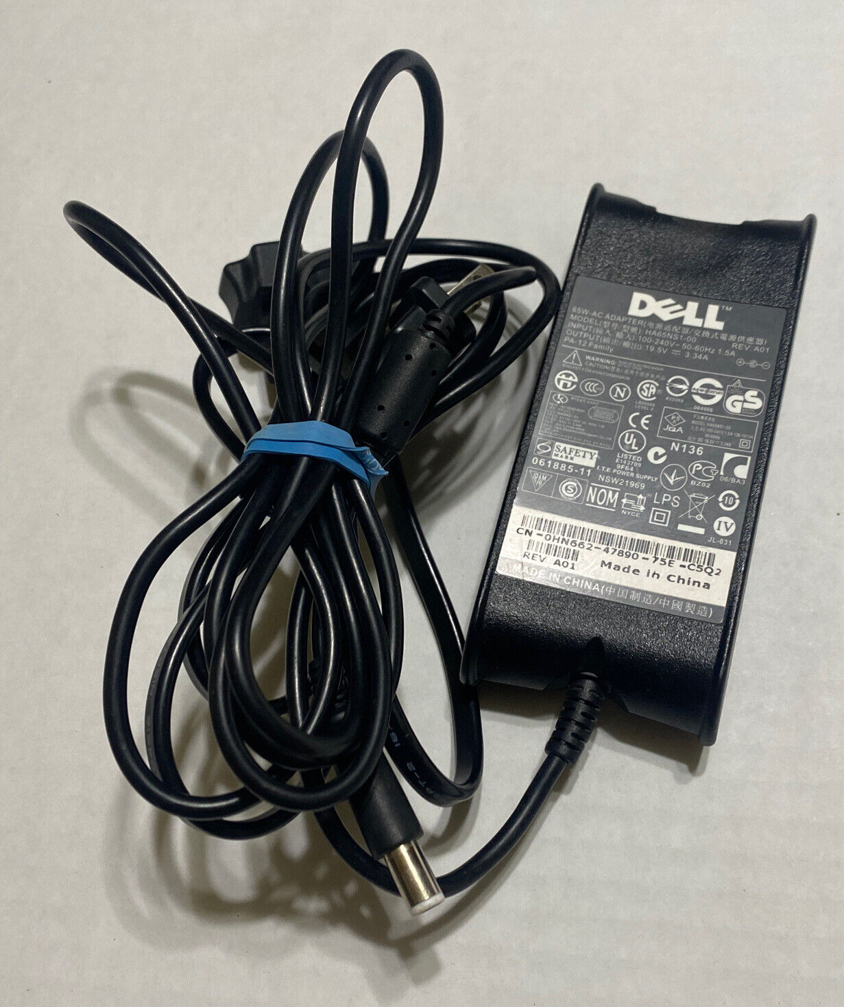 Dell HA65NS1-00 Laptop Computer Power Cord 19.5V 3.34A Tested Works