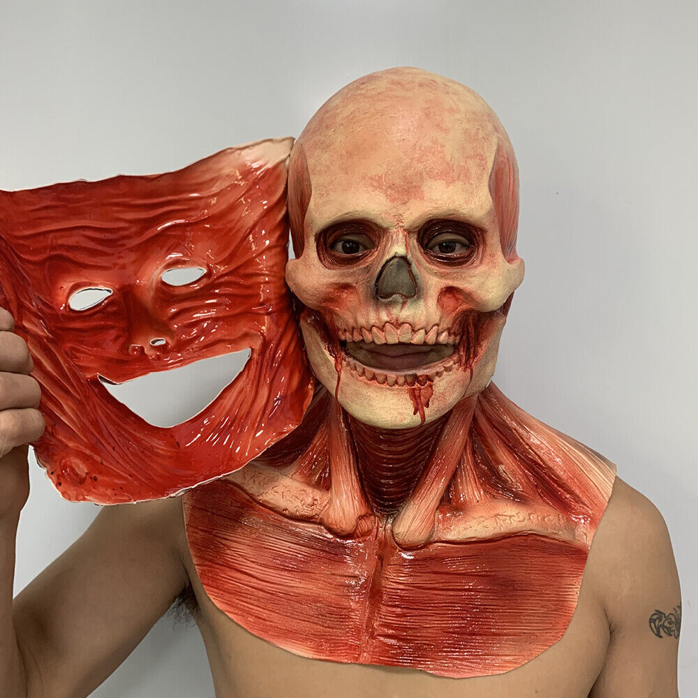 Halloween Scary Skull Mask Double Faces Skeleton Mask For Joker Cosplay Costume