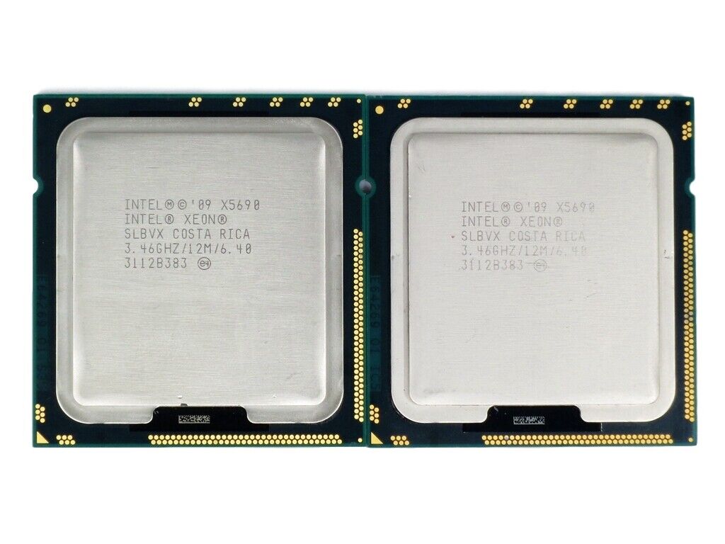 Matched Pair (2 CPUs) Intel Xeon X5690 Six-Core 3.46GHz 12MB Mac Pro US